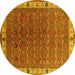 Round Oriental Yellow Industrial Rug, urb1971yw