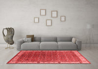 Machine Washable Oriental Red Industrial Rug, wshurb1971red