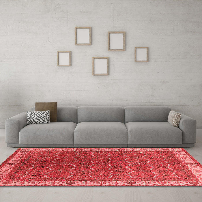 Industrial Red Washable Rugs