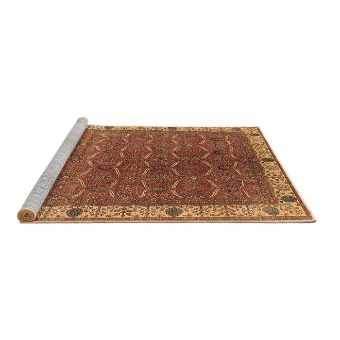 Sideview of Machine Washable Oriental Brown Industrial Rug, wshurb1971brn