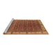 Sideview of Machine Washable Oriental Brown Industrial Rug, wshurb1971brn