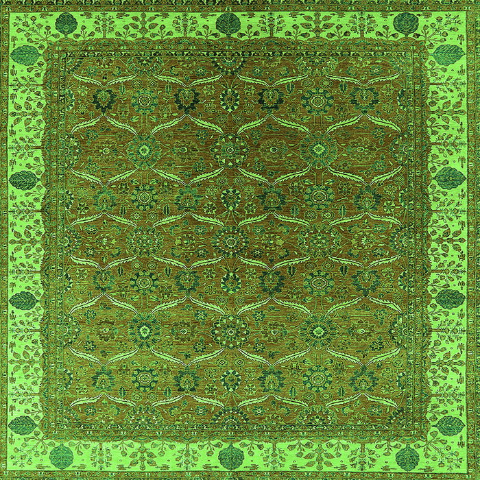 Square Oriental Green Industrial Rug, urb1971grn