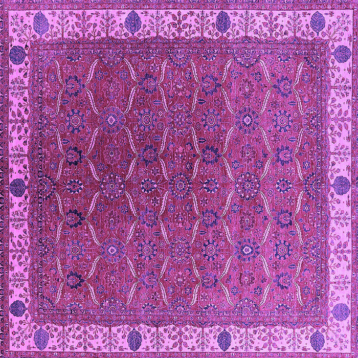 Square Machine Washable Oriental Purple Industrial Area Rugs, wshurb1971pur
