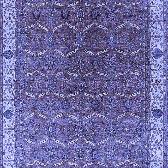 Machine Washable Oriental Blue Industrial Rug, wshurb1971blu