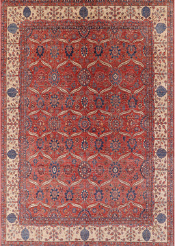 Mid-Century Modern Red Oriental Rug, urb1971