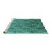 Sideview of Machine Washable Oriental Turquoise Industrial Area Rugs, wshurb1972turq