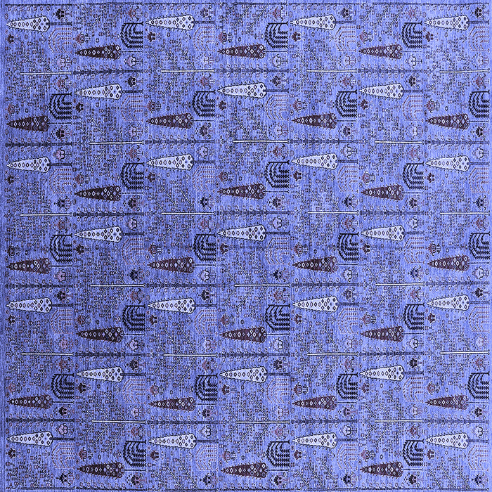 Square Oriental Blue Industrial Rug, urb1972blu