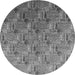 Round Oriental Gray Industrial Rug, urb1972gry