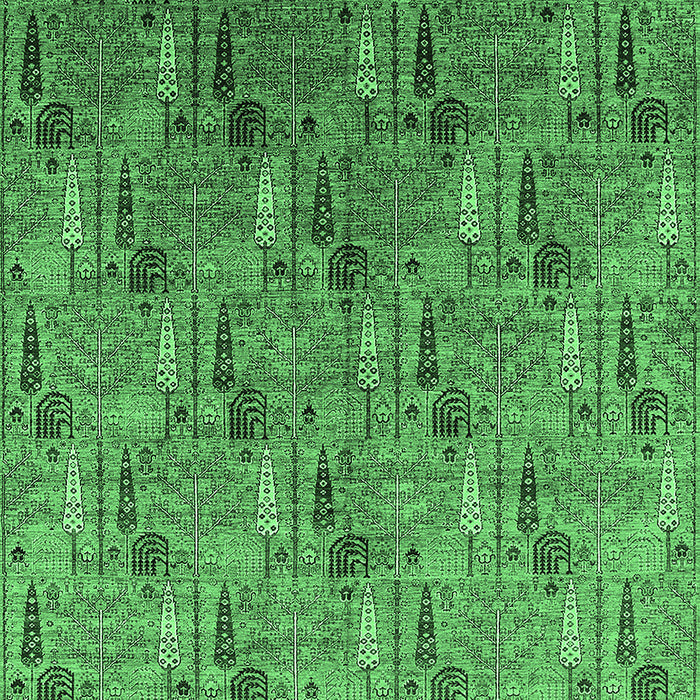 Machine Washable Oriental Emerald Green Industrial Area Rugs, wshurb1972emgrn