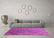 Machine Washable Oriental Pink Industrial Rug in a Living Room, wshurb1972pnk