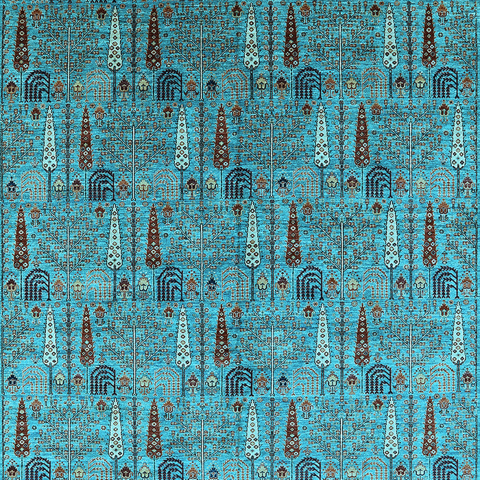Machine Washable Oriental Light Blue Industrial Rug, wshurb1972lblu