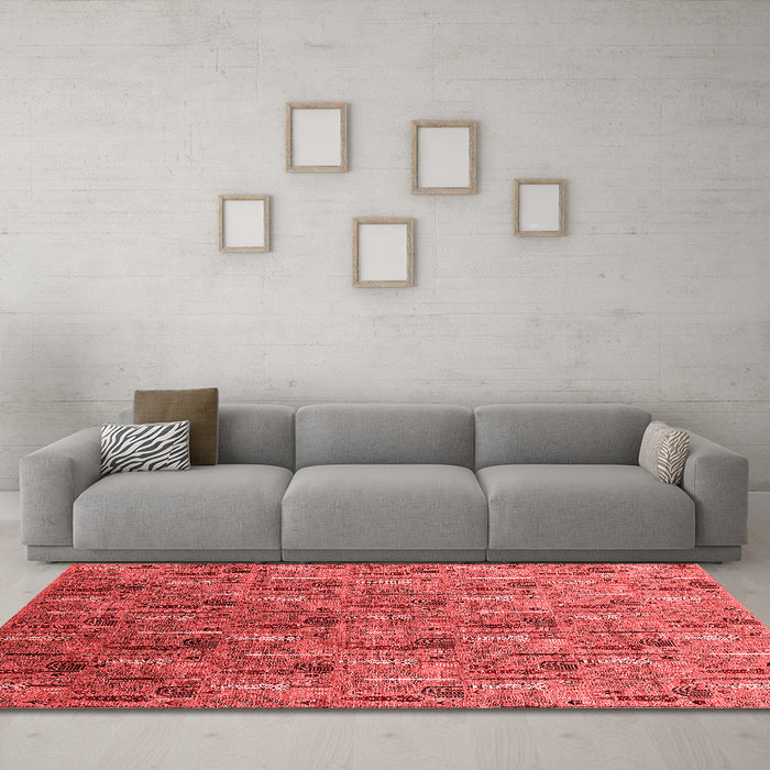 Industrial Red Washable Rugs