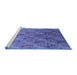 Sideview of Machine Washable Oriental Blue Industrial Rug, wshurb1972blu