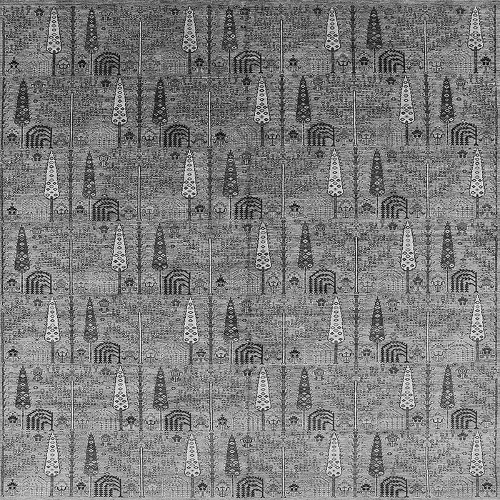 Square Machine Washable Oriental Gray Industrial Rug, wshurb1972gry