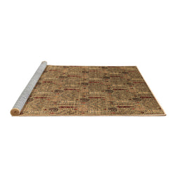 Sideview of Machine Washable Oriental Brown Industrial Rug, wshurb1972brn