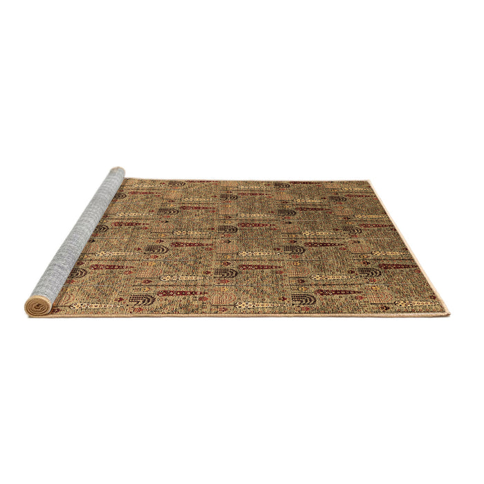 Sideview of Machine Washable Oriental Brown Industrial Rug, wshurb1972brn