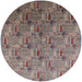 Round Mid-Century Modern Chestnut Brown Oriental Rug, urb1972