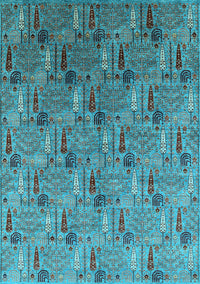 Oriental Light Blue Industrial Rug, urb1972lblu