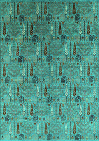 Oriental Turquoise Industrial Rug, urb1972turq