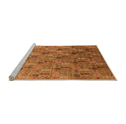 Sideview of Machine Washable Oriental Orange Industrial Area Rugs, wshurb1972org