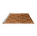 Sideview of Machine Washable Oriental Orange Industrial Area Rugs, wshurb1972org