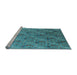 Sideview of Machine Washable Oriental Light Blue Industrial Rug, wshurb1972lblu