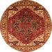 Round Oriental Orange Industrial Rug, urb1973org