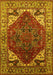 Machine Washable Oriental Yellow Industrial Rug, wshurb1973yw