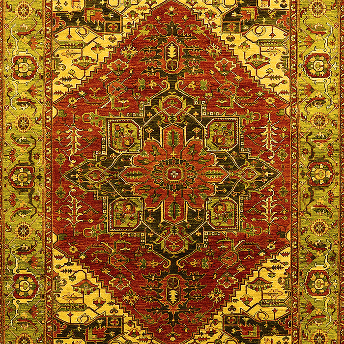 Machine Washable Oriental Yellow Industrial Rug, wshurb1973yw