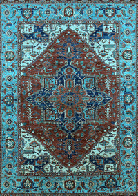 Oriental Light Blue Industrial Rug, urb1973lblu