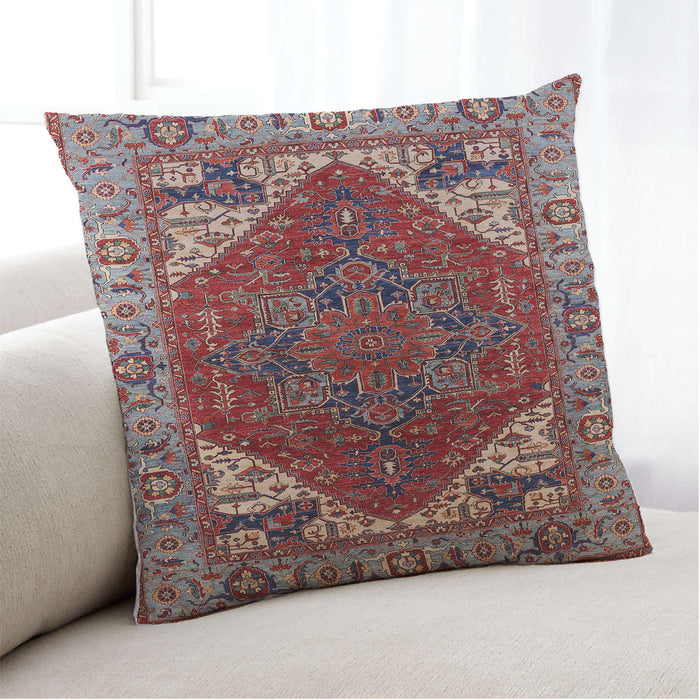 Lifestyle Image of Mid-Century Modern Urban Square Rosy Pink Throw Pillow, 18 inch by 18 inch, pwurb1973