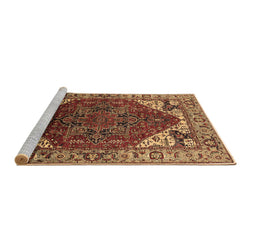 Sideview of Machine Washable Oriental Brown Industrial Rug, wshurb1973brn