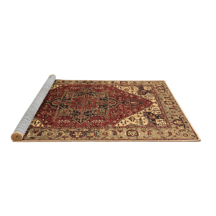 Sideview of Machine Washable Oriental Brown Industrial Rug, wshurb1973brn