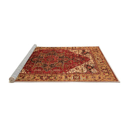 Sideview of Machine Washable Oriental Orange Industrial Area Rugs, wshurb1973org