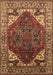 Machine Washable Oriental Brown Industrial Rug, wshurb1973brn