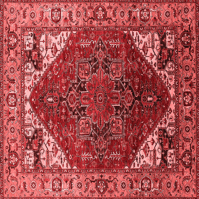 Machine Washable Oriental Red Industrial Rug, wshurb1973red