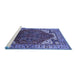 Sideview of Machine Washable Oriental Blue Industrial Rug, wshurb1973blu