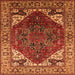 Square Oriental Orange Industrial Rug, urb1973org