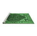 Sideview of Machine Washable Oriental Emerald Green Industrial Area Rugs, wshurb1973emgrn