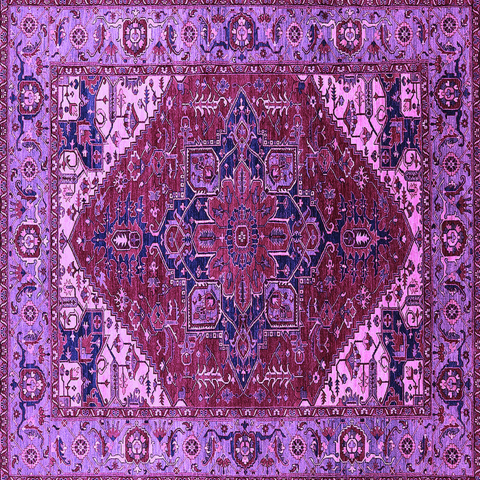 Square Machine Washable Oriental Purple Industrial Area Rugs, wshurb1973pur