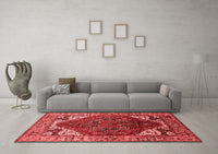 Machine Washable Oriental Red Industrial Rug, wshurb1973red