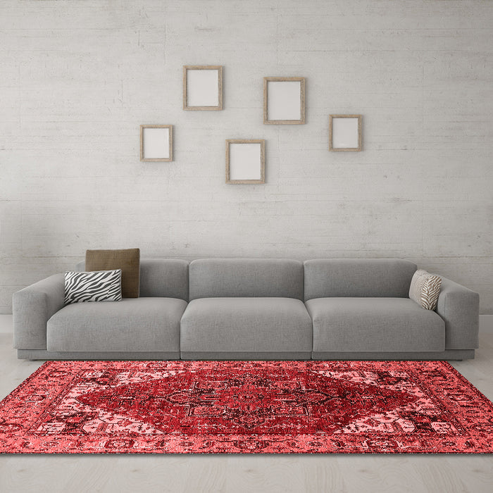 Industrial Red Washable Rugs