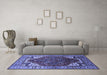 Machine Washable Oriental Blue Industrial Rug in a Living Room, wshurb1973blu