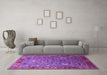 Machine Washable Oriental Purple Industrial Area Rugs in a Living Room, wshurb1974pur