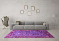 Machine Washable Oriental Purple Industrial Rug, wshurb1974pur