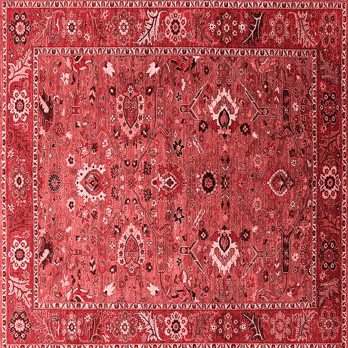 Machine Washable Oriental Red Industrial Rug, wshurb1974red