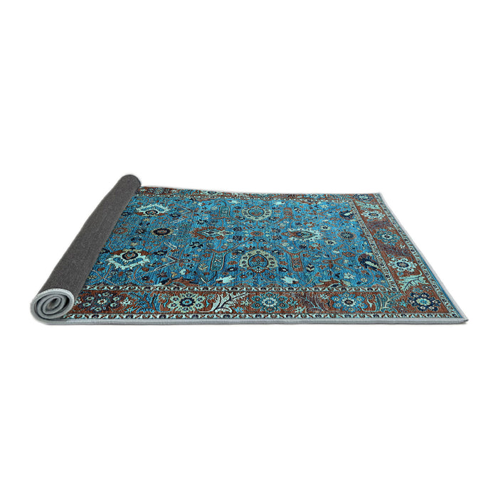 Sideview of Oriental Light Blue Industrial Rug, urb1974lblu