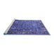 Sideview of Machine Washable Oriental Blue Industrial Rug, wshurb1974blu