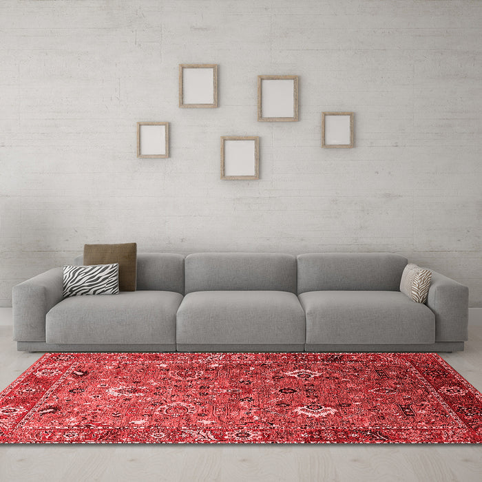 Industrial Red Washable Rugs