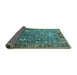 Sideview of Oriental Turquoise Industrial Rug, urb1974turq